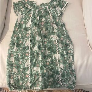Baby Boden Green and Pink Patterned Dress